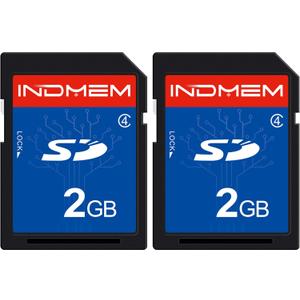 INDMEM 2 Pack SD Card 2GB Class 4 Flash Memory Card 2G SLC Stanard Secure Digital Cards (2PC)