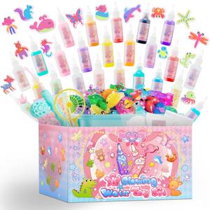 Magic Water Aqua Elf Fairy Toy Kit, Magic Water Gel Kit -24 Magic Gel&16 Molds - DIY Squishy Maker Aqua Fairy Pets Creative Art Crafts Kits for Kids