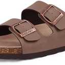 ODOLY Unisex Cork Foot bed Slide Sandal, Arch Support Summer Outdoor Sandals with Adjustable Buckle for Women and Men Size 41