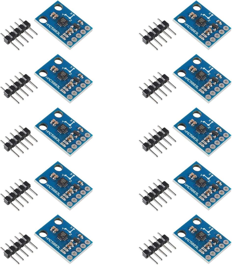 ACEIRMC 10pcs GY-273 QMC5883L 3-Axis Compass Magnetometer Sensor Board Module IIC/I2C for Arduino 3-5V Power High Accurancy