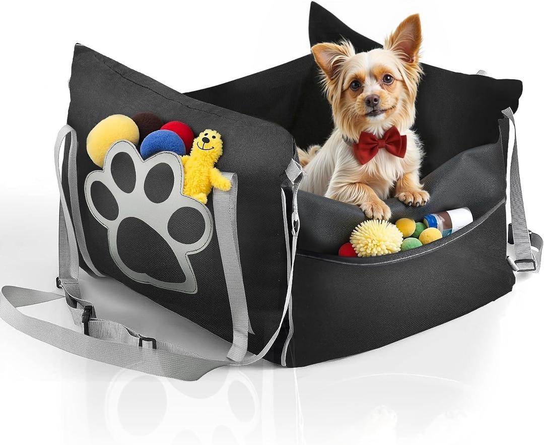 BLACK1 Medium Dog Car Seat - Booster Seat for Small & Medium Dogs Up to 55lbs