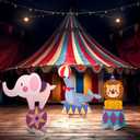Leinuosen 3 Pcs Large Carnival Party Stand Decorations Set Circus Animal Baby Shower Cardboard Cutouts Decorations Carnival Theme Birthday Camping Party Supplies Circus Decor for Girls Boys