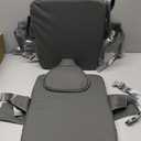 Toddler Booster Seat for Kitchen Chair with Removable Backrest & Adjustable Straps, PU Portable Waterproof & Non-Slip Booster Seat for Dining Table, Travel Child Eating Cushion - Dark Grey