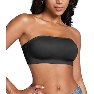 DEANGELMON Strapless Bras for Women Comfort Non-Slip Seamless Padded Bralette Clear Straps Wireless Tube Top Bra, Size: 2XL