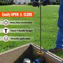Eapele Water Meter Key 48 inch Enforced Steel T-Handle With 4-way Multi-Functional Universal Cross Key