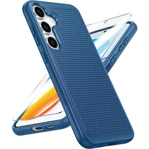 FNTCASE for Samsung Galaxy S25-Plus Case: S24-Plus Dual Layer Heavy Duty Cell Phone Protective Cover Shockproof Rugged with Non-Slip Textured - Military Drop Protection Bumper Tough - 6.7 inch (Blue)