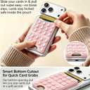 Silicone Suction Cup Card Holder Suitable for Phone Cases, Phone Wallet Stick to The Back of The Phone, Can Hold Up to 3 Cards, Suitable for Selfies and Videos, 2.28"x3.54" (Chalk Pink)