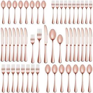 20 Pcs Rose Gold Silverware Set Service for 4, Premium Stainless Steel Flatware Set, Cutlery Utensil Set, Durable Home Kitchen Eating Tableware Set, Include Fork Knife Spoon Set, Dishwasher Safe