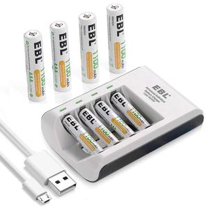 EBL AAA Rechargeable Batteries 1100 mAh (3 Packs) with Smart C807 Battery Charger and Micro USB Charging Cable, Energizer Batterie, 1 Pack 