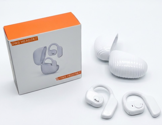 OWS True Wireless Open-Ear Headphones with Earhooks, Bluetooth 5.3, 60H Playtime, IPX5 Waterproof, Lightweight Design White