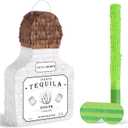 White Tequila Bottle Piñata Tequila Pinata with Bat Blindfold for Adult Party Decorations Cinco De Mayo Fiesta Mexican Carnivals Birthday Anniversary Party Supplies