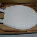 Mayfair Cassel Slow Close Toilet Seat, Easy Clean, Non Slip Premium Wood Seat, Easy Install, Made in USA, Round, White