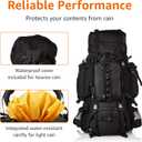 Amazon Basics Internal Frame Hiking Backpack for Camping and Backpacking, Adjustable Straps, Rainfly Included, 75 Liters, Black