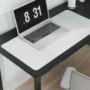 Pure White Plastic Table Cover Protector, 30" x 60" Waterproof Easy Flat PVC Desk Pad Mat, 1.5mm Thick Rectangle Vinyl Table Top Protector for Dining Room Table, Office, Dresser