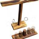 KUKTRCV Wooden Ring Toss Game - Classic Hook and Ring Toss Game for Adults - Fun Table Game for Parties and Family Gatherings Christmas Games