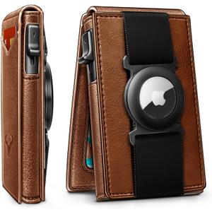 BULLIANT Men Airtag Wallet,Slim Front Pocket Wallet Money Clip for Men Gift 3.8"x2.7",Pop-up Access