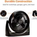 Amazon Basics Air Circulator Fan, Desk Fan for Bedroom, Home and Office, With 90-Degree Tilt Head, 3 Speed Settings, Lightweight (4.2 LBS), 70 Watts, Black, 14.8"Wx7.6"Dx14.1"H