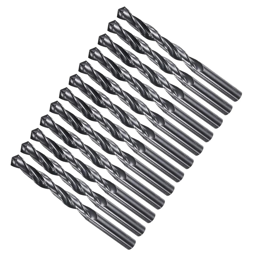 METALLIXITY Drill Bit (29/64") 12Pcs, 4241 High-Speed Steel Straight Shank Nitriding Black 118° for Wood Plastic Iron Copper Aluminum Low Soft Metal