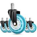 RidRed Gaming Chair Wheels - Heavy-Duty Office Chair Wheels - Replacement Rubber Casters- Universal Fit 3 Inch Chair Casters, Noise Free, Fits 98% Chair, for All Floor (Sparkling Sky Blue). 5 Pack