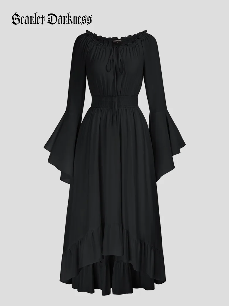 Scarlet Darkness Off Shoulder High-Lo Renaissance Pocket Dress Size Large