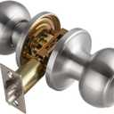 Brushed Nickel Door Knobs Interior,Bath & Bed Privacy Door Knob, Keyless Door Lock Round Doorknobs