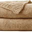 Chenille Throw Blanket for Couch, Cozy Soft Blanket Lightweight Decorative Throw for Living Room Sofa Chair, Stylish Home Decor, Ideal for Gifting, Khaki 50"x60"