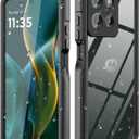 for Moto G 2025 Case, IP68 Waterproof Case with Built-in Screen Protector, Full Body Shockproof Dustproof Rugged Protective Phone Case for Motorola Moto G 2025 Black