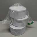 Yopay 3 Pack Cookie Tin with Lid, Round Sturdy Gift Tin, White Baking Cake Container for Storing Patisseries, Snack, Chocolate, Easter, Special Occasion, Holidays, 7" Wide by 3.2" Tall