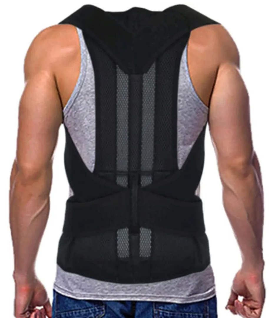 Posture Corrector for Men and Women, Fully Adjustable Back Brace Back Straightener for Upper Lower Spine Support Neck, Back, Shoulder, Clavicle and Back Pain Relief Black 2XL