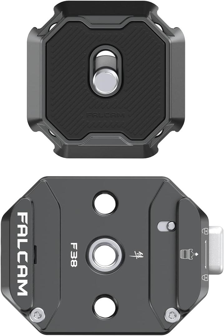 FALCAM F38 Quick Release Kit V2, Quick Release System, Base and Plate with 1/4" and 3/8" Screw Thread for Tripod, Monopod, Stabilizer, Slider - F38B3404