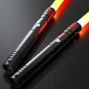 Lorsaberus Light Saber for Dueling 2 Packs Light Sabers for Kids with 12 RGB Colors 4 Sound Fonts Metal Hilt 2 in 1 Real Light Sabers Toys for Adult Christmas/Halloween Cosplay/Birthday Gifts