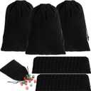 100 Pcs Black Velvet Drawstring Bags Small Jewelry Pouches Velvet Gift Bags with Drawstring for Earring Watch Storage Christmas Wedding Party Favors (4 x 6 Inch)