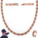 Vicmag Copper Magnetic Necklace for Women Men - Ultra Strength Magnets-99.9% Solid Pure Copper Ring Necklace for Neck Gift (X Fishtail)