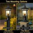 Dusk to Dawn Outdoor Post Lights,Black Waterproof Lamp Post Light Fixture, Aluminum Lamp Posts Outdoor Lighting Pole Lantern for Outside Yard Patio Pathway Garden Deck, Hard Wired,1-Pack