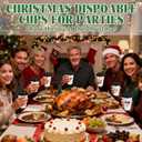 100 Pcs 16 oz Christmas Disposable Paper Cups with Lids and Coffee Cup Sleeves Snowman Face Hot Cocoa Cups for Hot Cold Drinks Drinks, Family Gatherings & Xmas Holiday Party Supplies