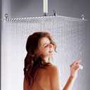20 inch Large Rainfall Shower Heads High Pressure Stainless Steel Bathroom Rainfall Shower Head Ultra-thin Waterfall Full Body Cover Brushed Nickel Finish