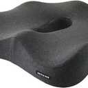 Memory Foam Office Chair Cushion Car Seat Support Waist Pillow Massage Lumbar Orthopedic Pillow Buttock Coccyx Cushion Back Pads(Ivory)