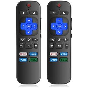 (Pack of 2) Replaced Remote Control Only for Roku TV Compatible with TCL Roku/for Hisense Roku/for Insignia Roku/for Onn Roku TV/for Philips Roku Smart TVs (Not for Roku Stick and Box)