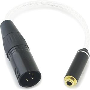 NewFantasia 4-pin XLR Balanced Male to 4.4mm Balanced Female Headphone Audio Adapter Cable 8 Cores 6N OCC Copper Single Crystal Silver Plated Wire