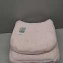 GREENSTELL Small Vanity Stool Chair with Storage and Folding Back, 13.4" x 15" x 30" Square Faux Fur Soft Ottoman, 4 Metal Legs with Anti-Slip Feet, Furry Padded Seat for Makeup, Bedroom, Pink