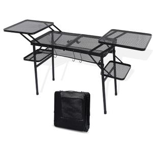 Nice C Camping Table, Compact Folding Table, Tailgate Grill Table, Outdoor Tables, Camping Tables That Fold Up Lightweight, with 4 Side Tables & Mesh Net for BBQ, Camping, 31.5 x 15.8 x 29.9 inches