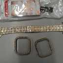 Supoix Compatible with Apple Watch Band 46mm Case, Women Jewelry Bling Diamond Rhinestone Replacement Metal Bands & 2 Pack PC Protector Case for iWatch Ultra 2/ Ultra Series 10/9/8/7/6/5/4/3/2/1/SE