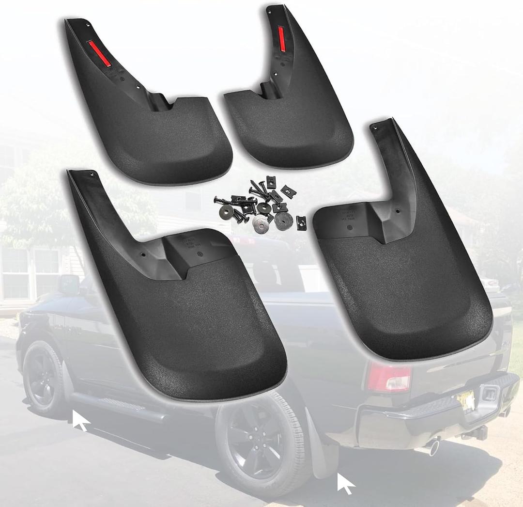 Mud Flaps for 2009-2024 Ram 1500 (19-24 Ram 1500 Classic), 2010-2018 Ram 2500 3500 All Weather Mudflaps Splash Guards for Trucks/Only Fit with OEM Fender Flares' Model