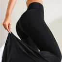 SHENHE Women's High Waist Flared Pants Sports Leggings Bootcut Workout Yoga Pants (Black, L)