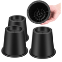 Bed Riser/Furniture Lift Bed/Bed risers/Furniture Lifter/Table risers/Frame Risers Create Under Bed Storage Heavy Duty for Furniture Height Adjustment Round Black (4 Pack, New 4 Inch)