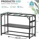 TOCRETOARE Fish Tank Stand 55-75 Gallon, Metal Aquarium Stand, 48.5"x19.8"x32.4" Double-Layer Storage Design, Suitable for Home Office Use, 900LBS Capacity,Black (Tank not Included)