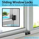ZRFCXE Window Locks,4 Pack Sliding Window Locks with Key for Vertical & Horizontal Sliding Windows Doors,Easv to Install,Adjustable Security Window Lock for Patio Bedroom Home and Office (Black)