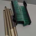 Eyliden Heavy Duty Push Broom 24" - Garage Sweeper Shop Brooms with 66" Long Handle, Outdoor Stiff Bristles Concrete Push Broom for Sidewalk Driveway Yard Patio Deck Warehouse Sweeping, Sweep Snow (Green)