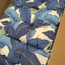 LVTXIII 2 Pack Outdoor High Back Cushions, 22" W x 20" D Tufted Seat and Back Chair Cushion with Ties, Fluffy Patio Replacement Rocking Chair Cushion for Outdoor Furniture Use, Swaying Palms Blue, 44"x22"x4"