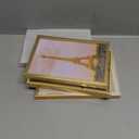 upsimples 5x7 Picture Frame Set of 3, Made of High Definition Glass for 5 x 7 Gold Frames, Wall and Tabletop Display Thin Border Photo Frame for Home Dcor